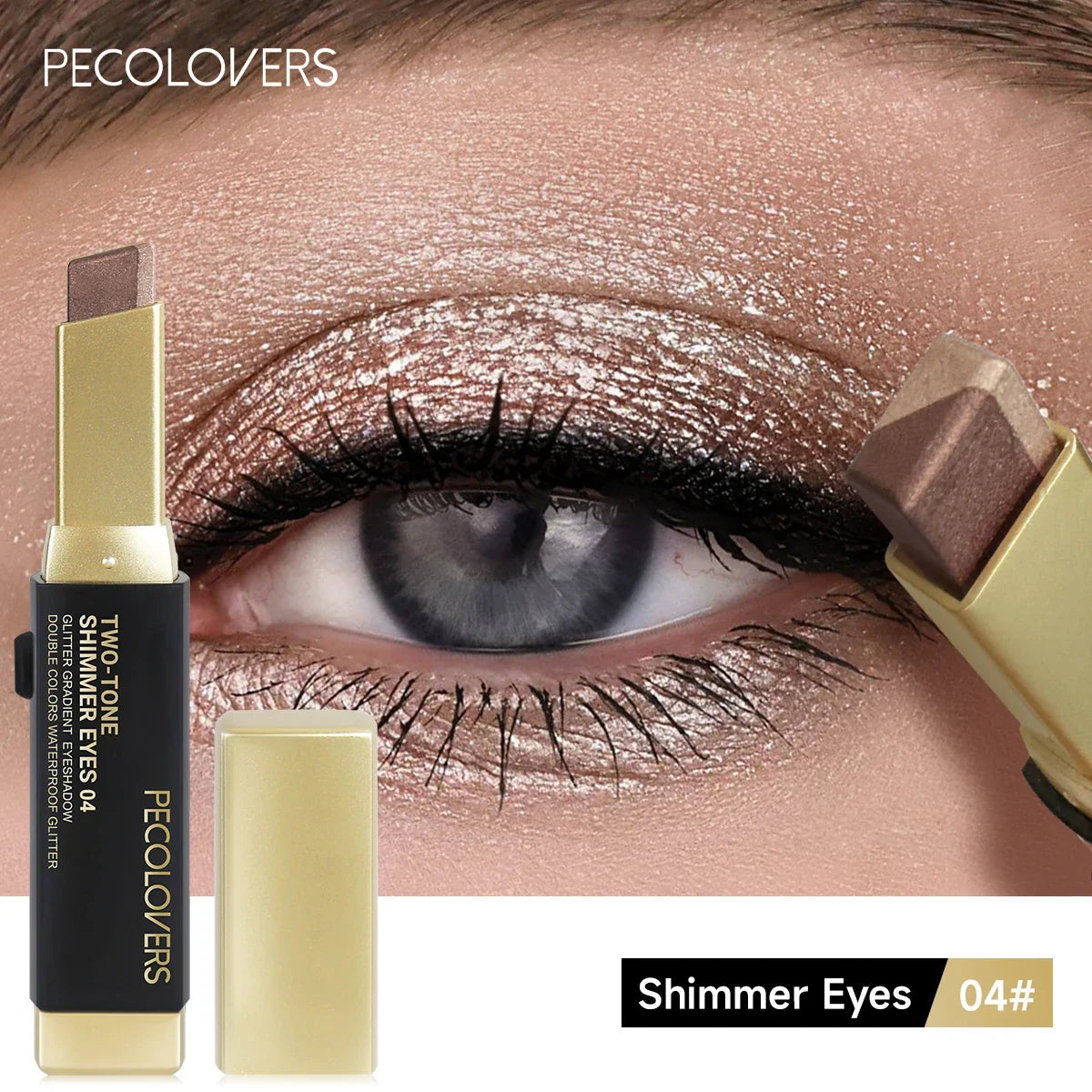 Double Color Eyeshadow Stick – Waterproof Long-Lasting Glitter & Metallic Shimmer Highlight Eye Makeup Pen