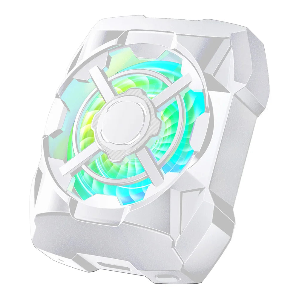 Portable Rechargeable Phone Cooler – Wireless Magnetic Cooling Fan with Blue Light & 3-Speed Adjustable Mobile Heat Radiator