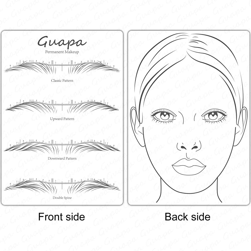 Silicone Practice Skin for Permanent Makeup — Double-Sided Latex Sheet with Brows Design for Hair Stroke Training
