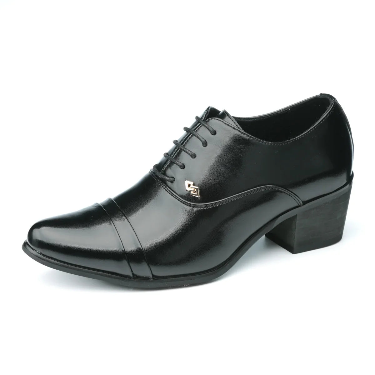 Premium Leather Men’s Slip-On Loafers - Business Casual Wedding Plaid Design Height Increasing Shoes