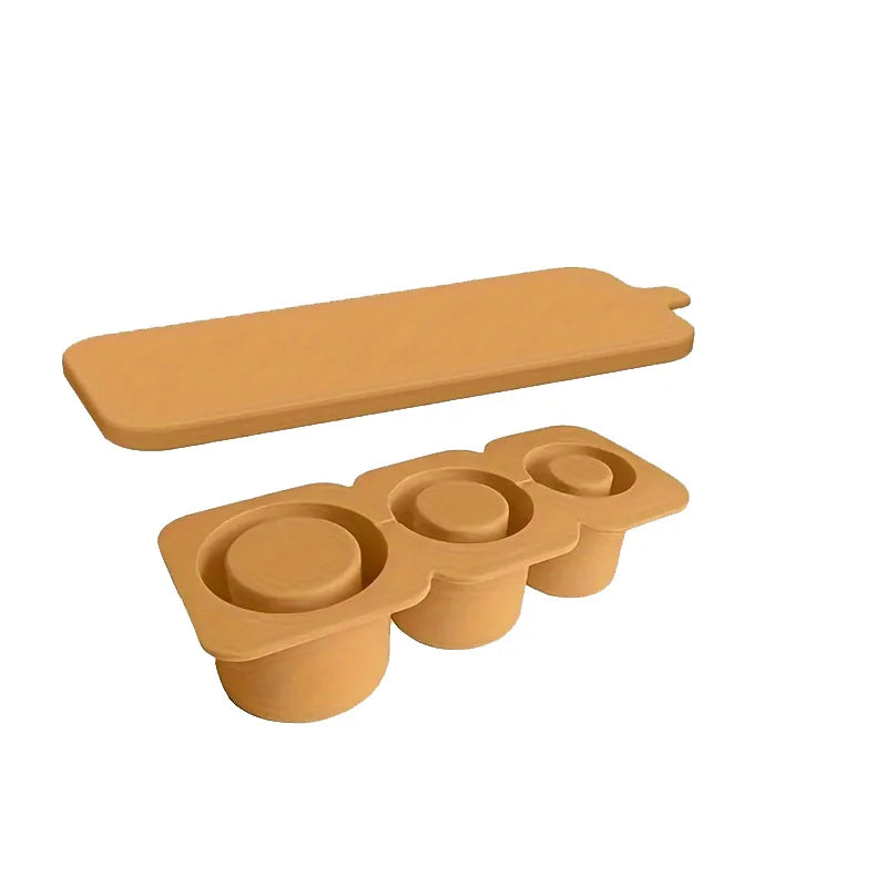 3-Grid Silicone Ice Cube Tray for Stanley 30/40 oz Tumbler – Reusable Cylinder Ice Mold with Lid for Juice, Coffee & Drinks Storage