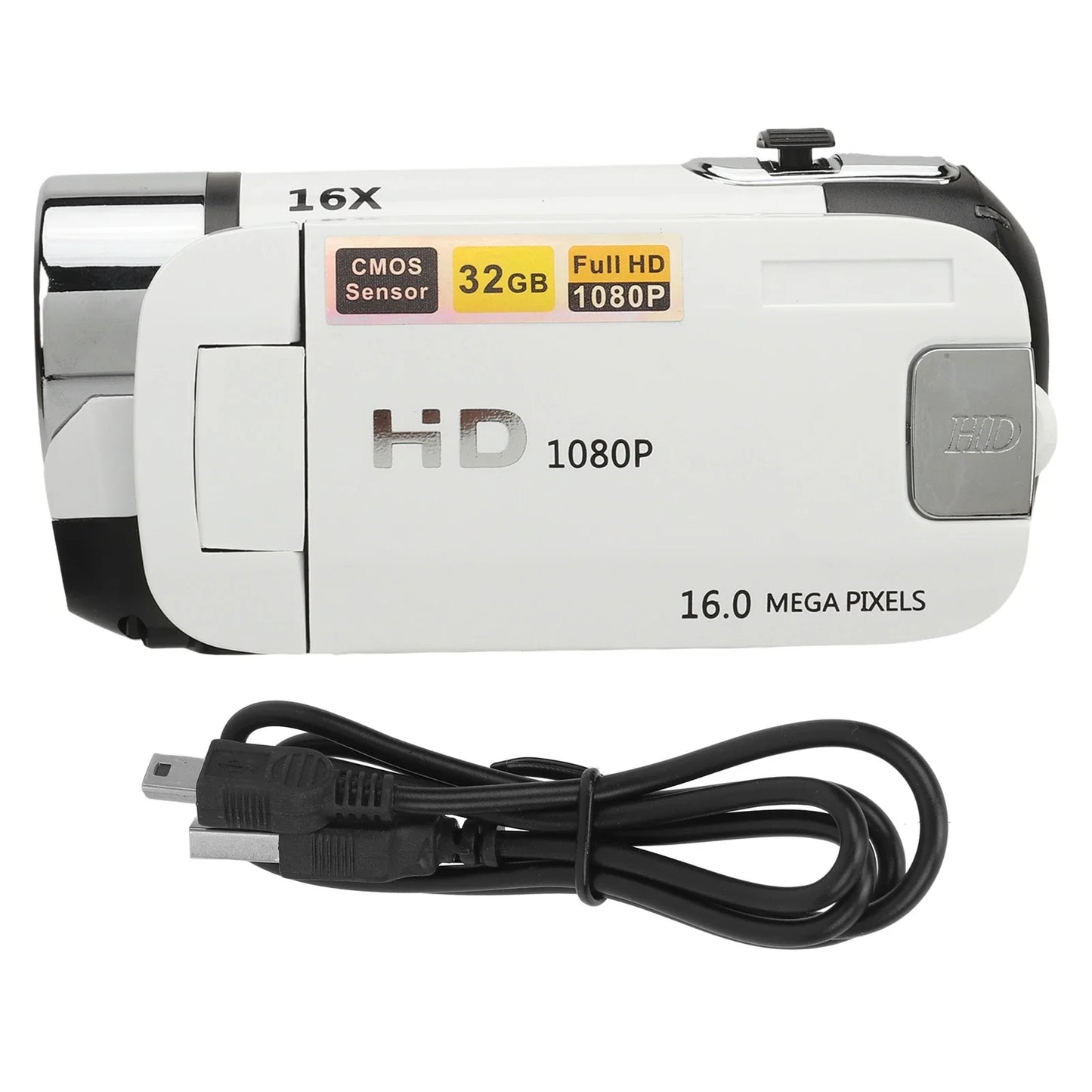 D90 1080P 16MP Digital Camera – 2.4" Rotatable Screen, 16X Zoom, HD Video Recorder with Fill Light