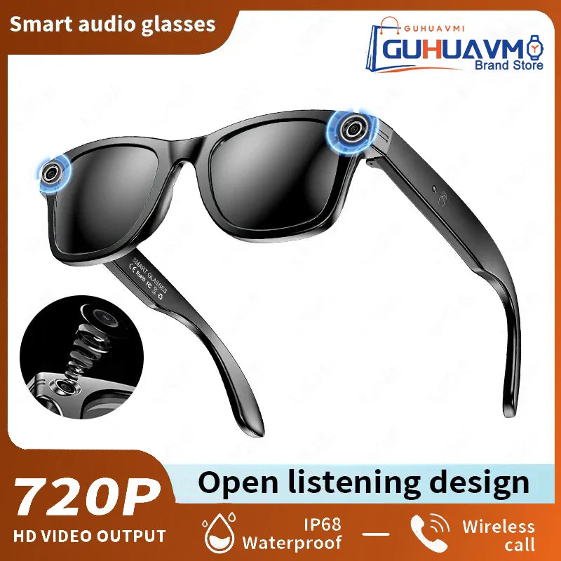 2025 Smart Glasses — Bluetooth Camera, Video Recording, AI Photo Recognition, 100+ Language Translation, Music Player for Men and Women