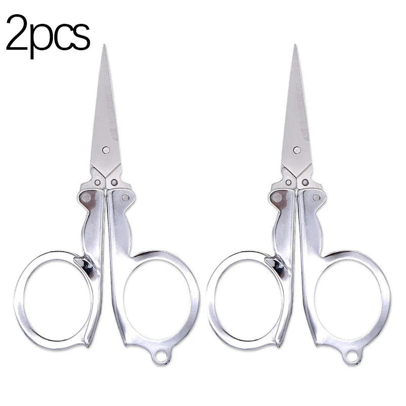 Folding Pocket Scissors – Multifunctional Stainless Steel Mini Scissors for Household, Thread Cutting & Nail Care