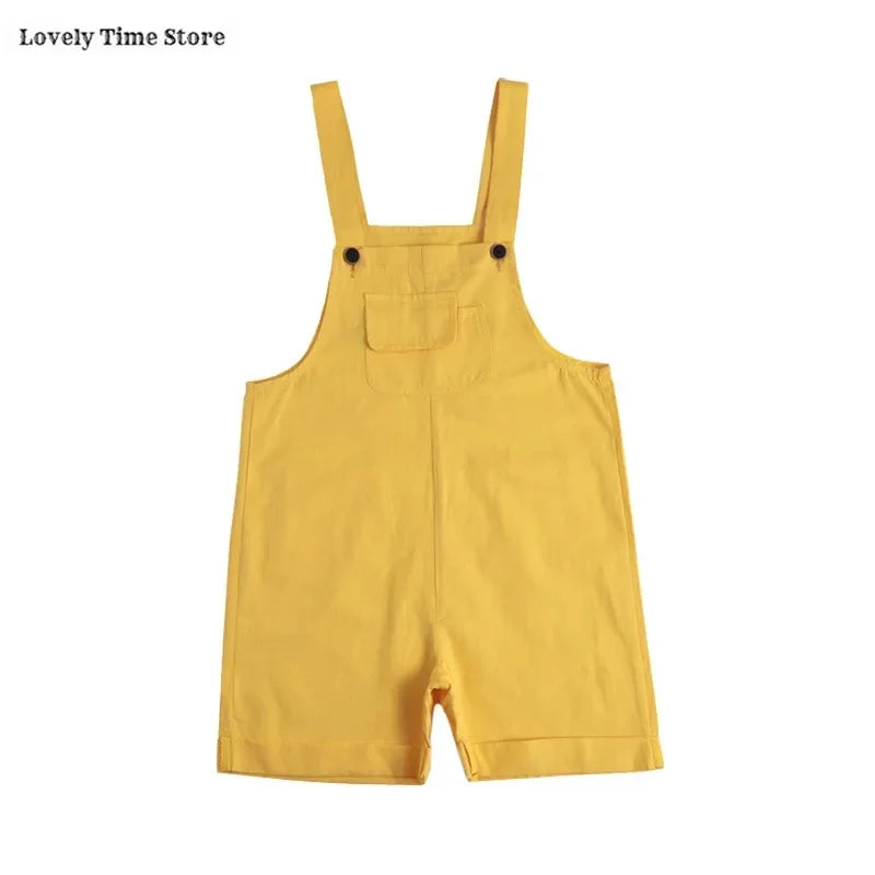 Kids Hip Hop Candy Color Overalls – Girls & Boys Suspender Shorts Jumpsuit Romper Streetwear