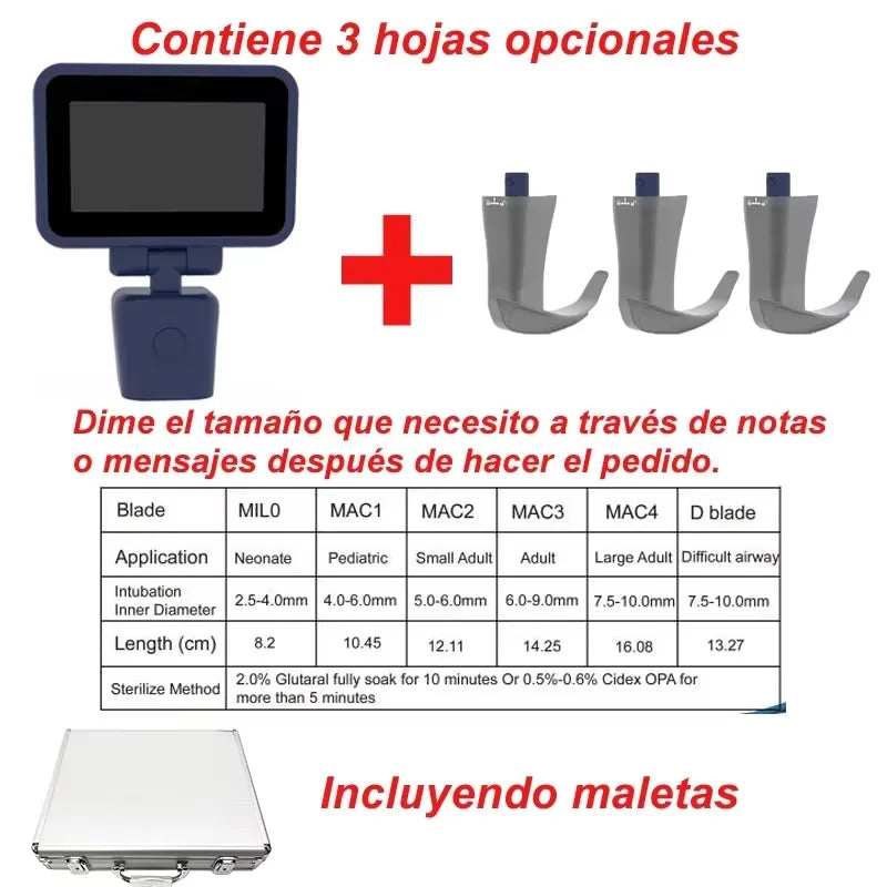3.5-Inch Touch Screen Video Laryngoscope with Reusable Sterilizable Blades – Digital Laryngoscope, Mexico Warehouse Delivery