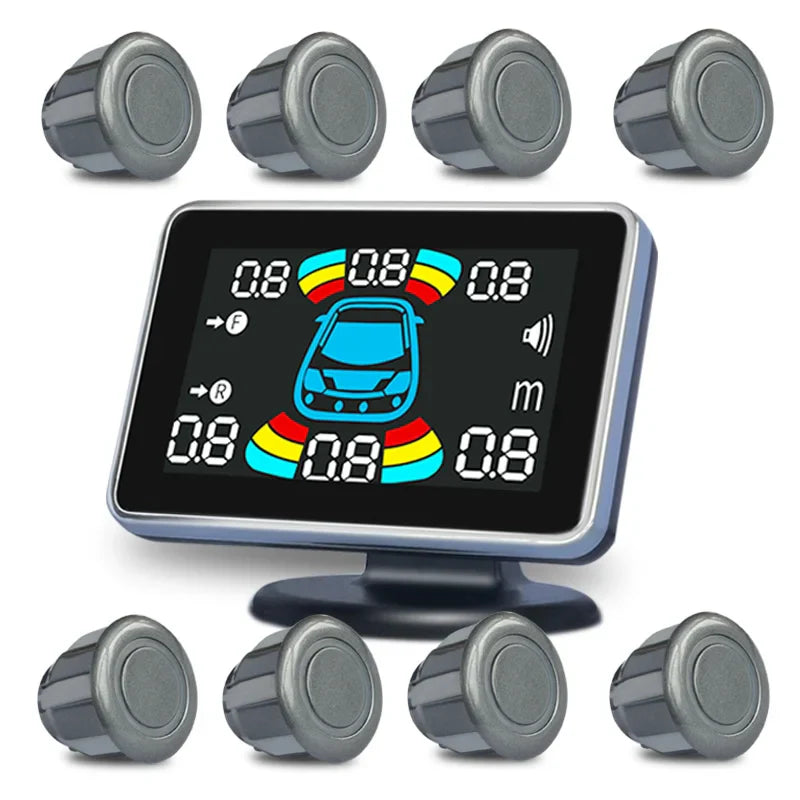 8-Channel Car Parking Sensor – Parktronic Reverse Backup Radar, Rear Auto Detector with Buzzer Assistance Kit