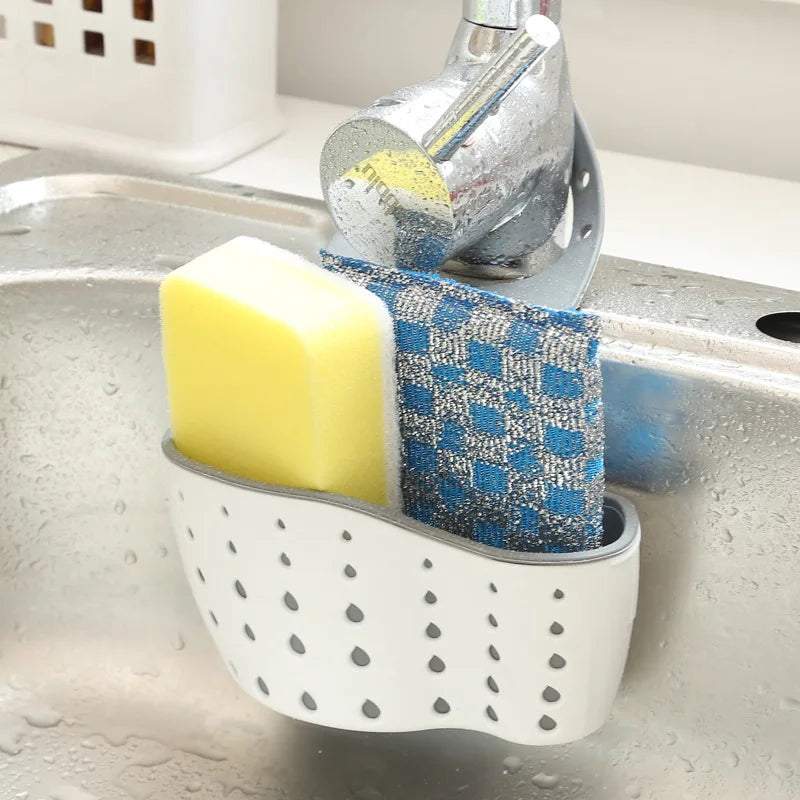 Double-Layer Hanging Sink Bag β Kitchen Rack & Faucet Sponge Holder Storage Basket
