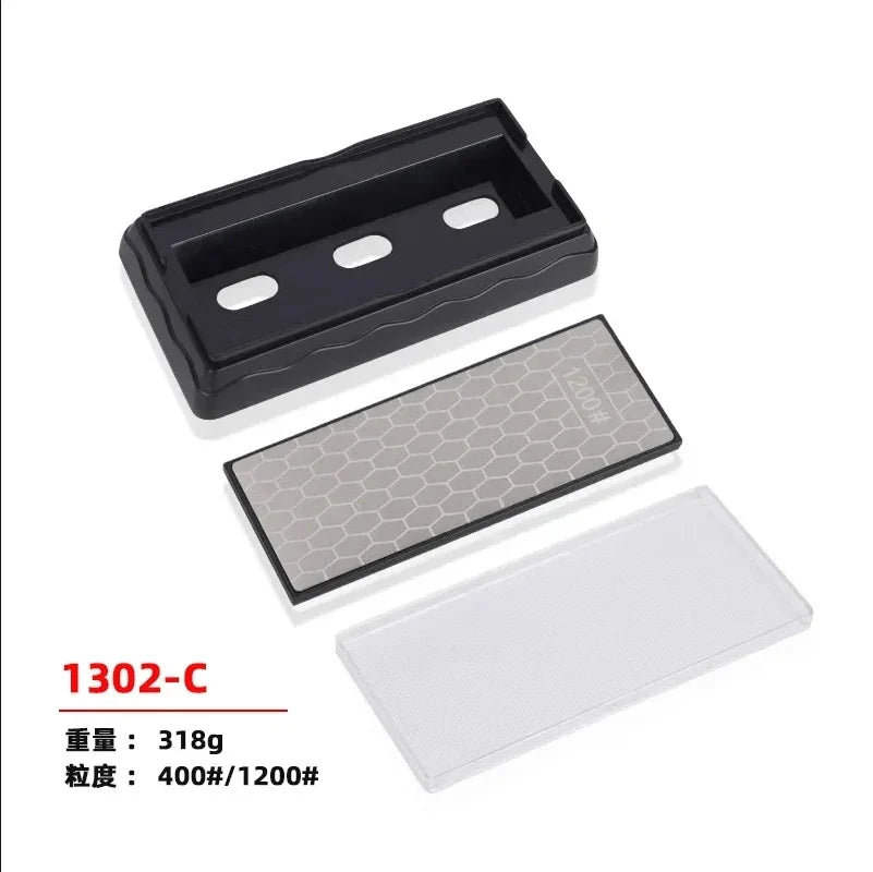 Double-Sided Diamond Sharpening Stone – Knife & Chef Whetstone 400/600/1000/1200 Grit Kitchen Sharpener