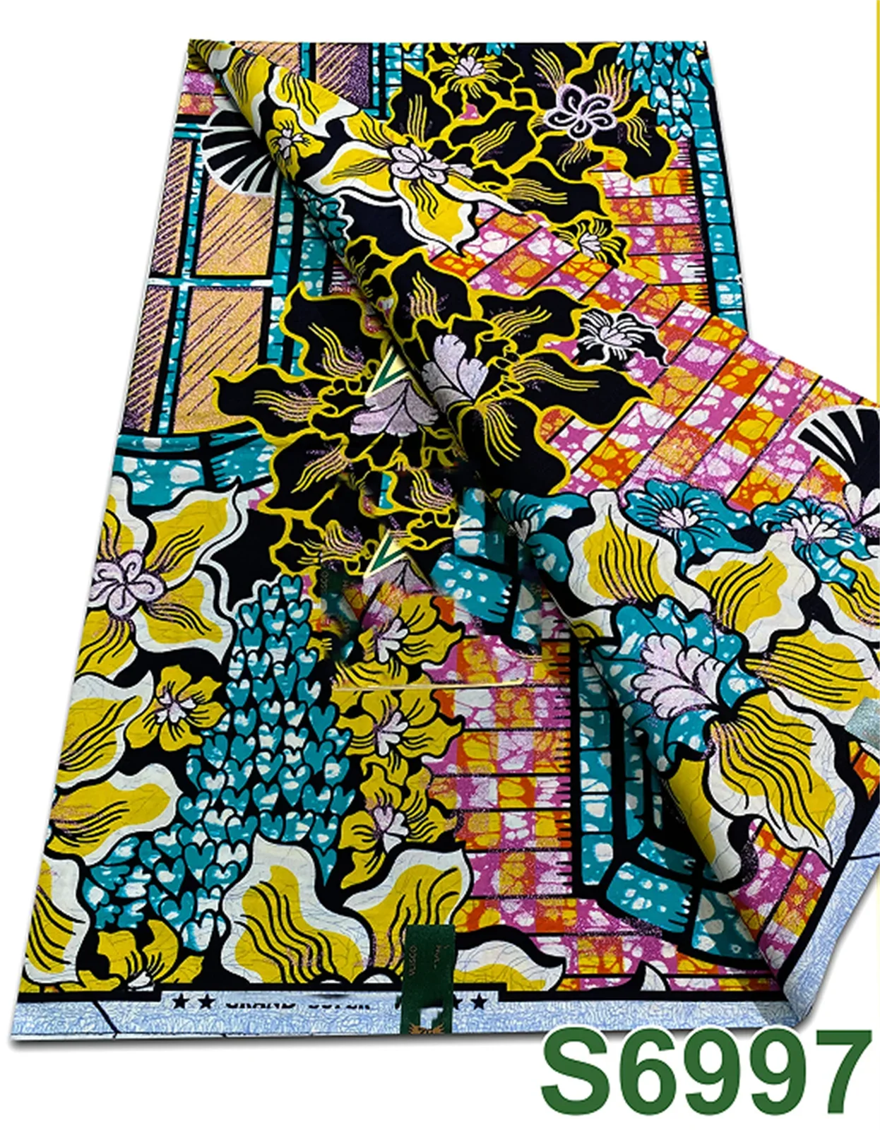 Original African Wax Print Fabric - 6 Yards 100% Cotton Nigerian Ankara Sewing Material