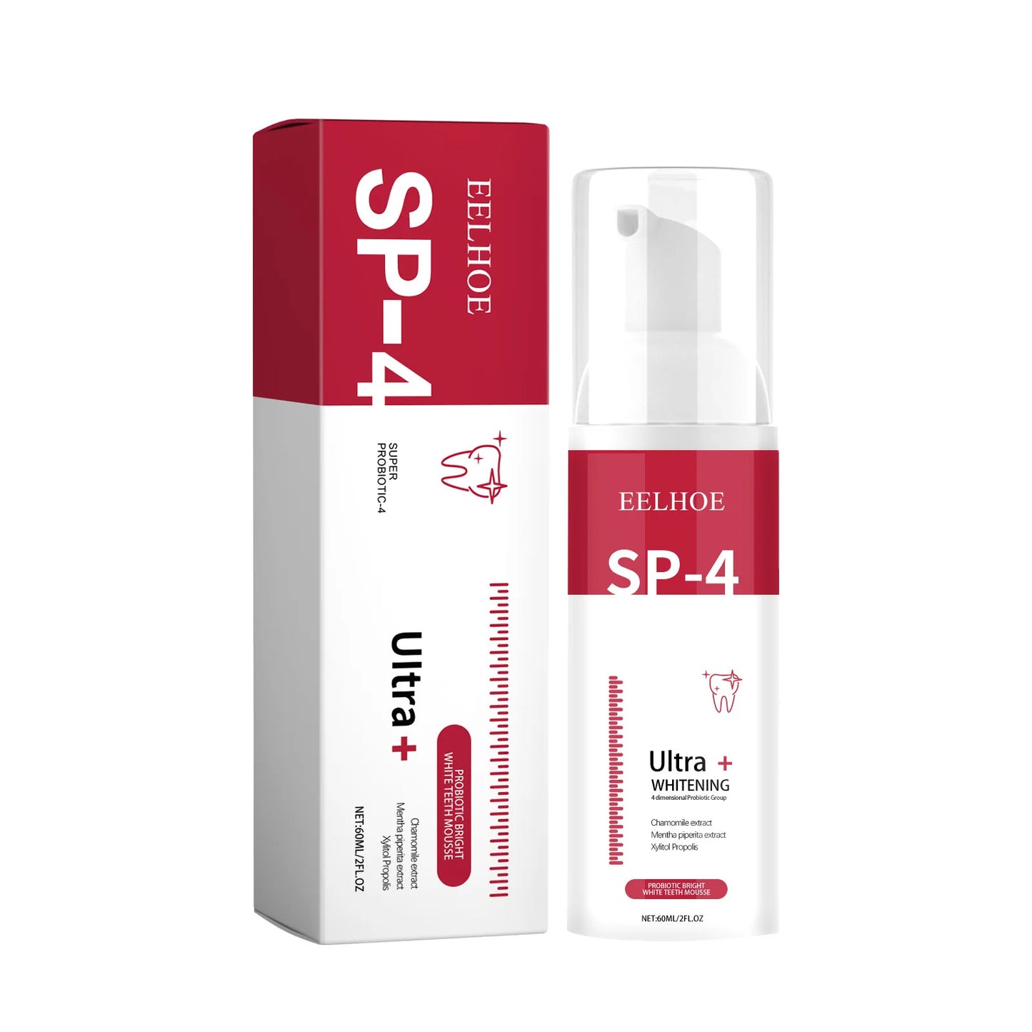 Sip-4 Probiotic Whitening Toothpaste — Stain Removal, Brightening & Fresh Breath Formula