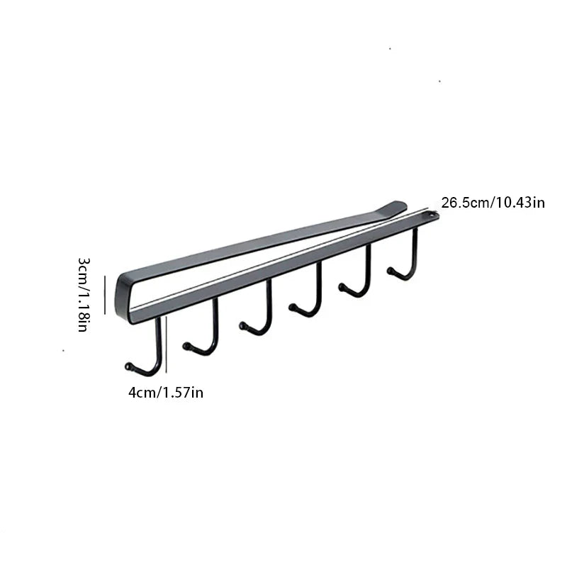 Black Kitchen Hanger Hook - No Marks or Nails, For Storing Pots, Shovels, and Utensils - Kitchen Utensils Storage Rack