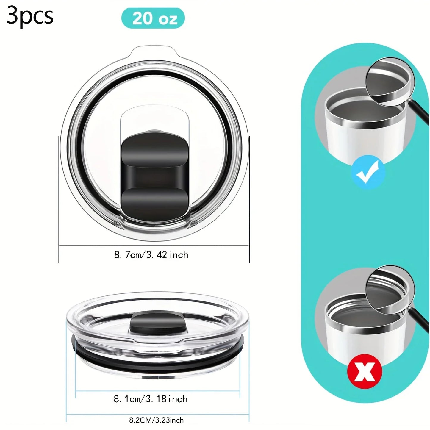 20oz/30oz Dust-Proof Coffee Cup Lid – Beverage Cup Accessory for Kitchen Use & Supplies 4o