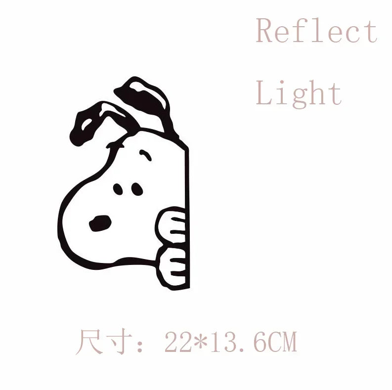 Snoopy Car Sticker – Reflective Decorative Sticker for Body, Side, Window & Rear Windshield, Scratch Protection & Warning