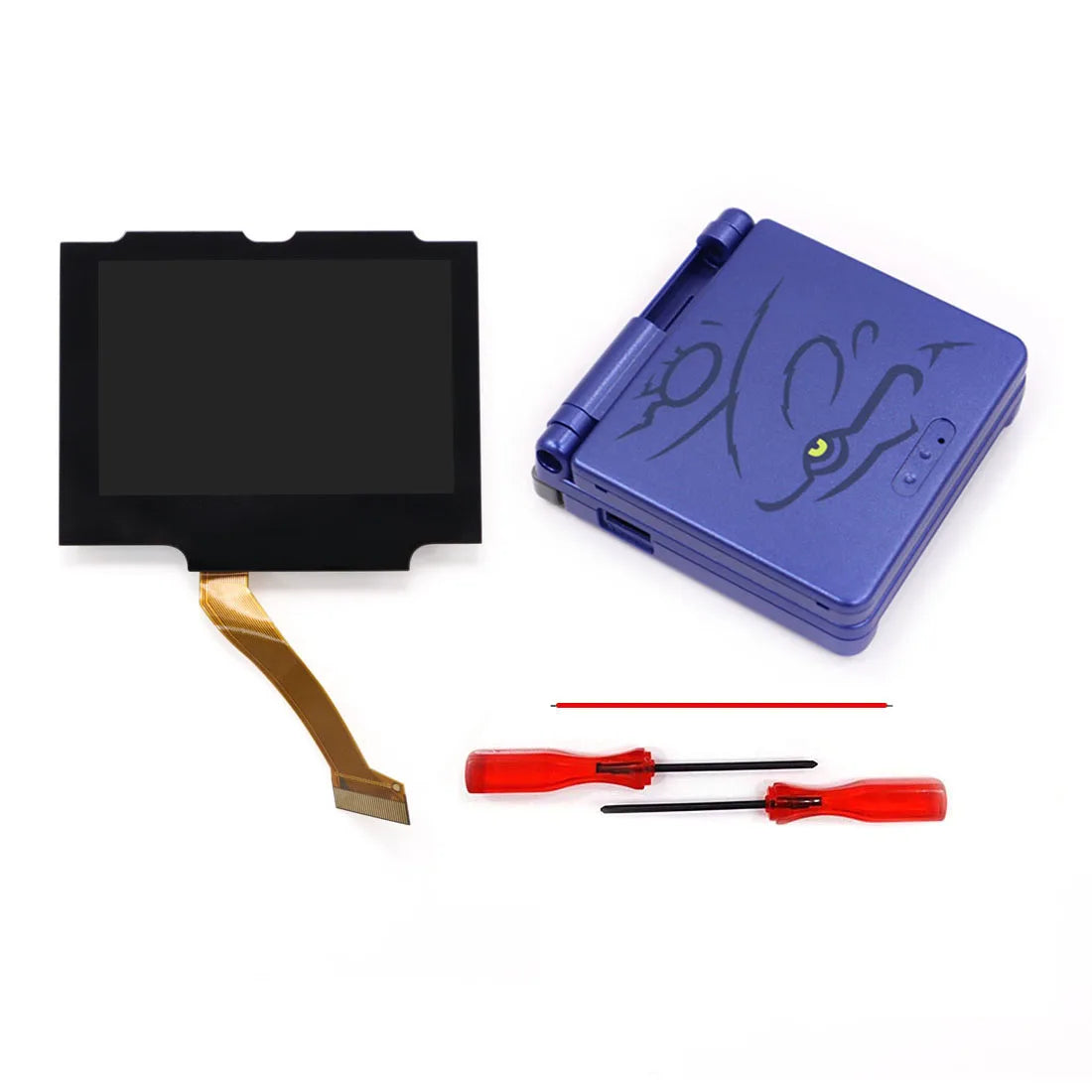 Laminated V5 IPS GBA SP Backlight LCD Replacement Mod Kit – Backlit Screen for Game Boy Advance SP, No Shell Cutting Needed