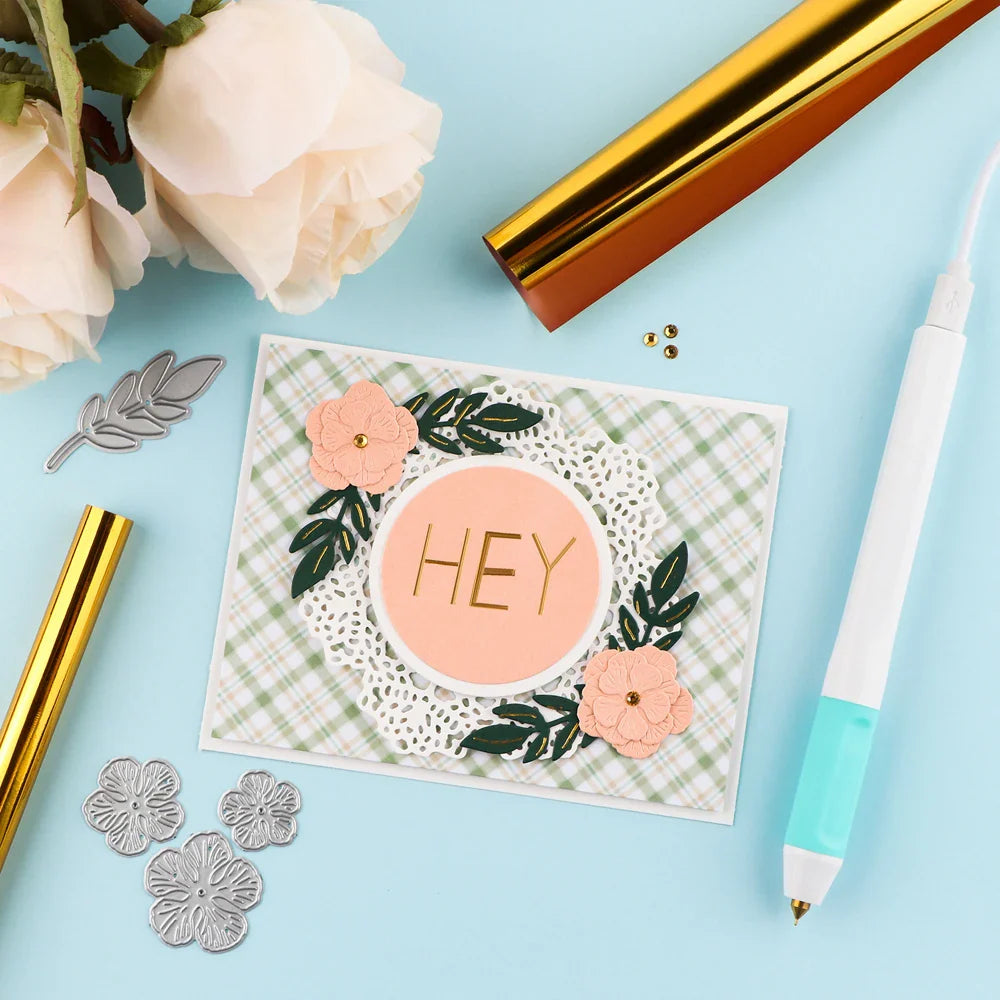 USB Hot Foil Pen Set – 0.8mm Heat-Active Gold Foil Pen for Paper, Leather, DIY Scrapbooking & Cards