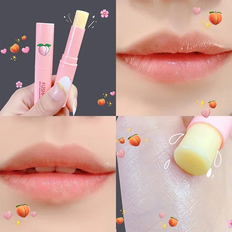 Peach Color-Changing Lip Balm – Long Lasting Moisturizing Hydrating Lip Gloss & Lip Care