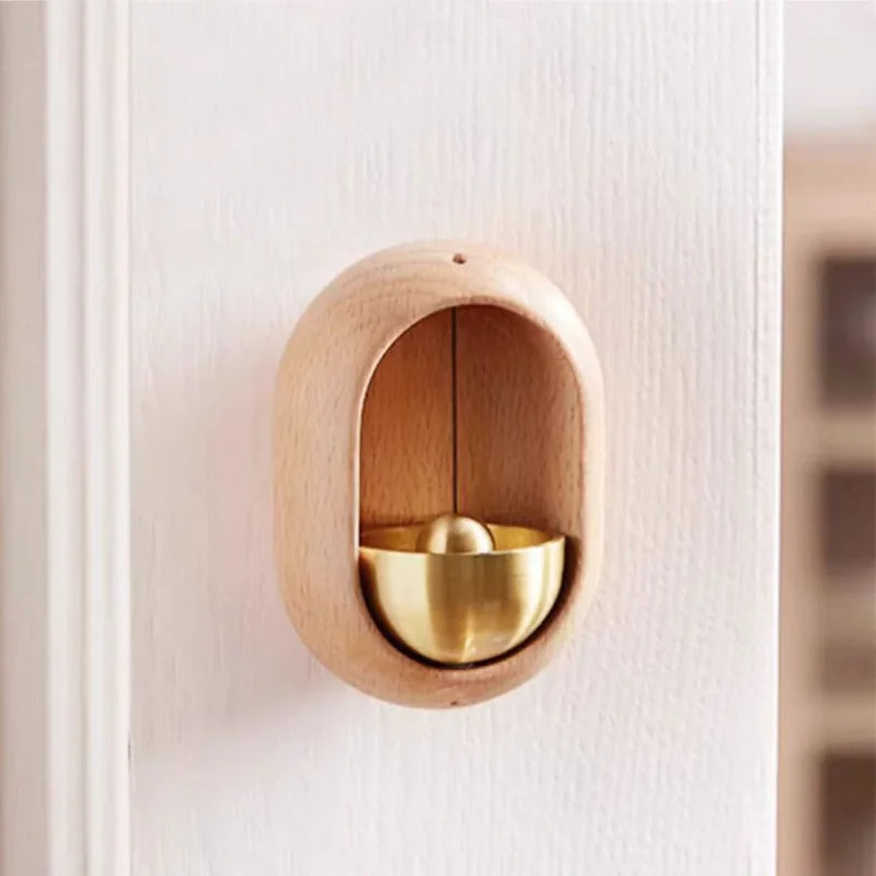 Wooden Wind Chimes Wireless Doorbell - Decorative Hanging Wind Bell for Home Entrance & Opening Decorations