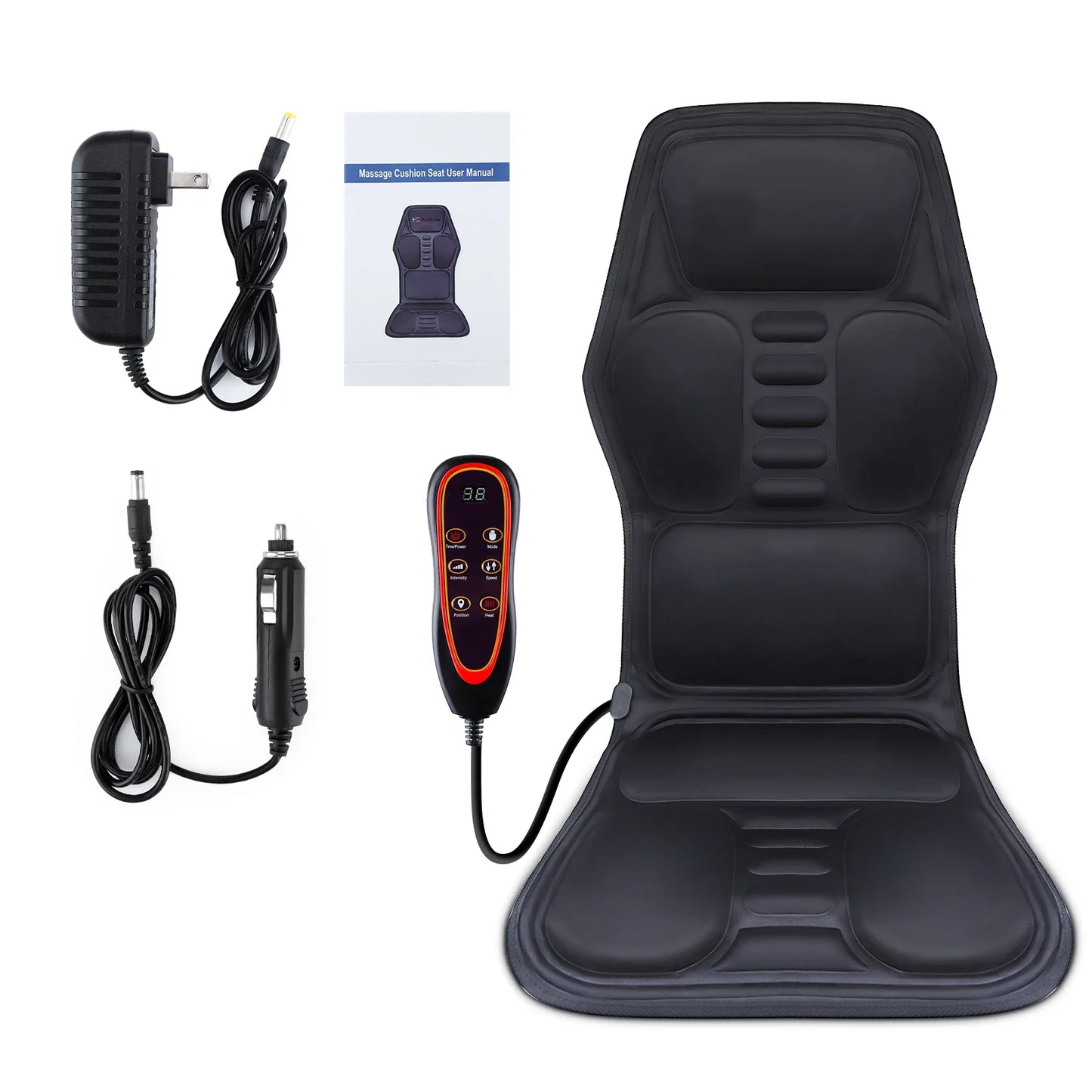 Electric Full-Body Massage Chair Cushion | Infrared Heating Vibrator for Back, Neck & Lumbar ā Car, Home, Office