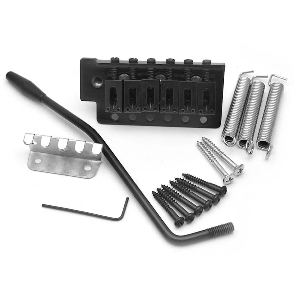 Miwayer 52.5mm Guitar Tremolo Bridge — Vintage Steel Saddle Block Set for Fender Strat & Squier Electric Guitars, Chrome