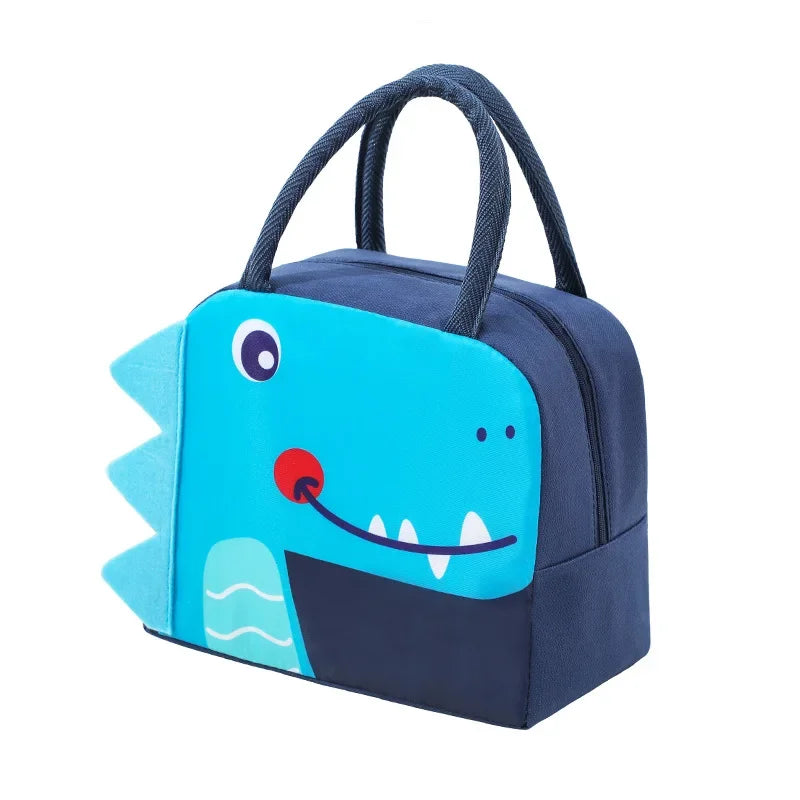 Cartoon Children’s Lunch Bag – Thermal Insulated, Waterproof Oxford Cloth Tote with Aluminum Film, Portable and High-Quality