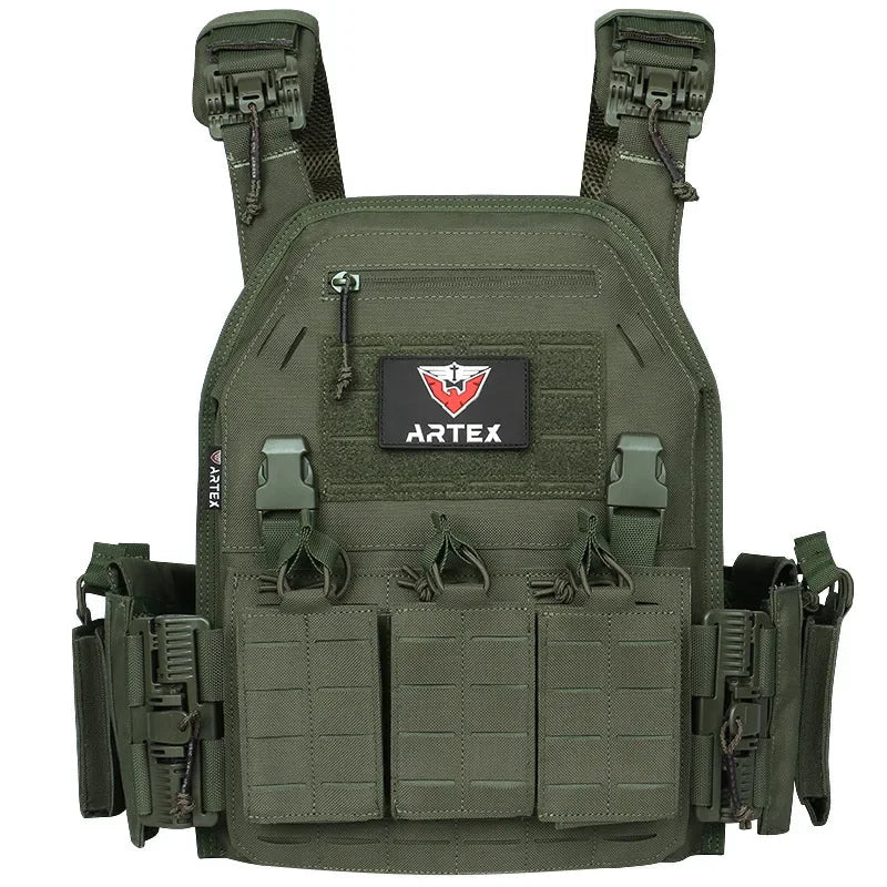 New 6094 Combat Vest – Quick Detachable Light Laser Cut Tactical Gear, Black Airsoft Carrier for Combat Equipment