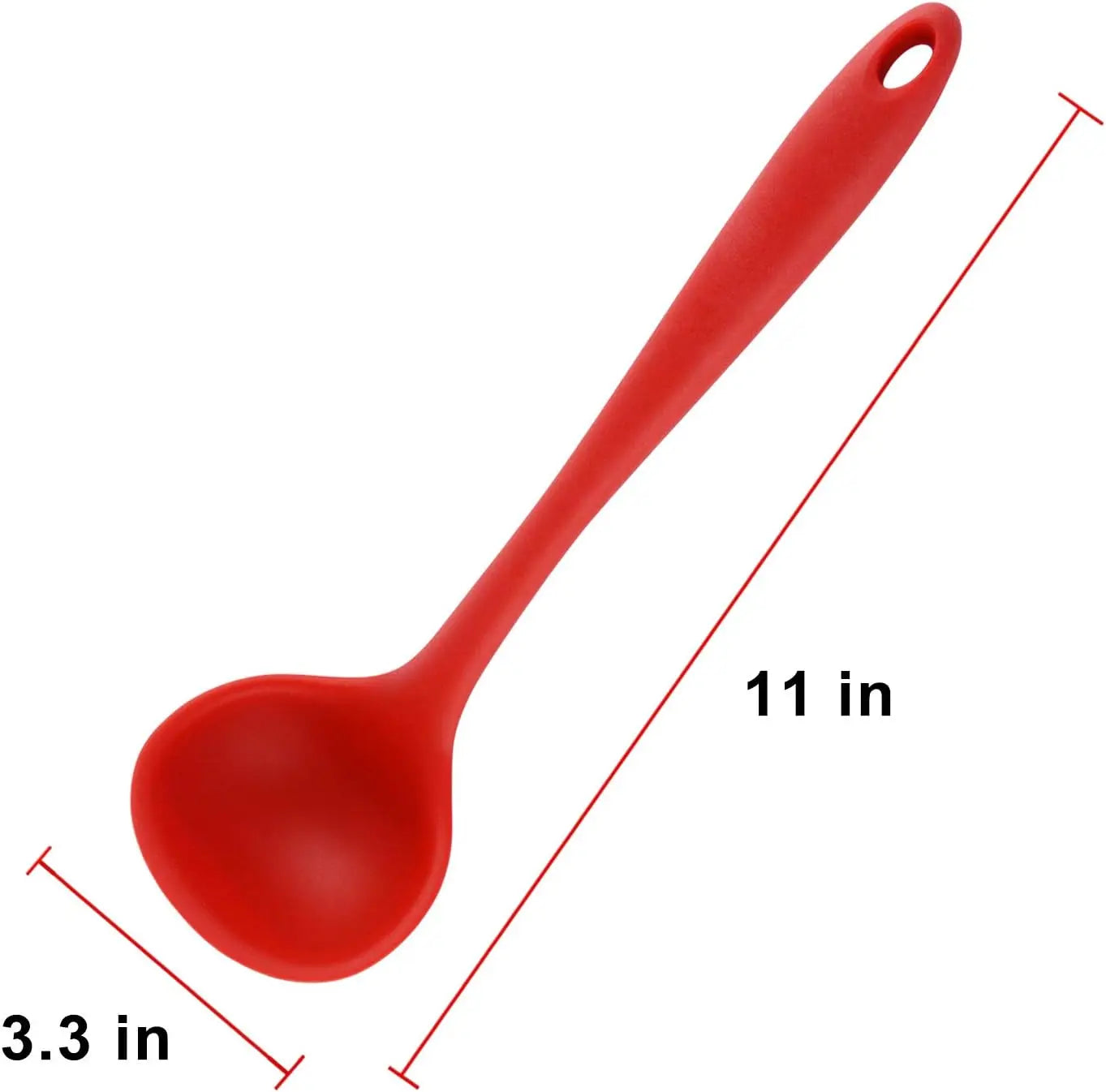 Silicone Soup Ladle with Long Handle – Non-Stick Heat Resistant Kitchen Spoon for Cooking, Serving & Home Use