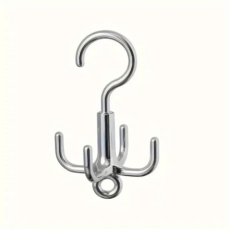 Multifunctional Rotating Clothes Hook β Punch-Free 4-Claw Hanger for Coats, Belts & Scarves