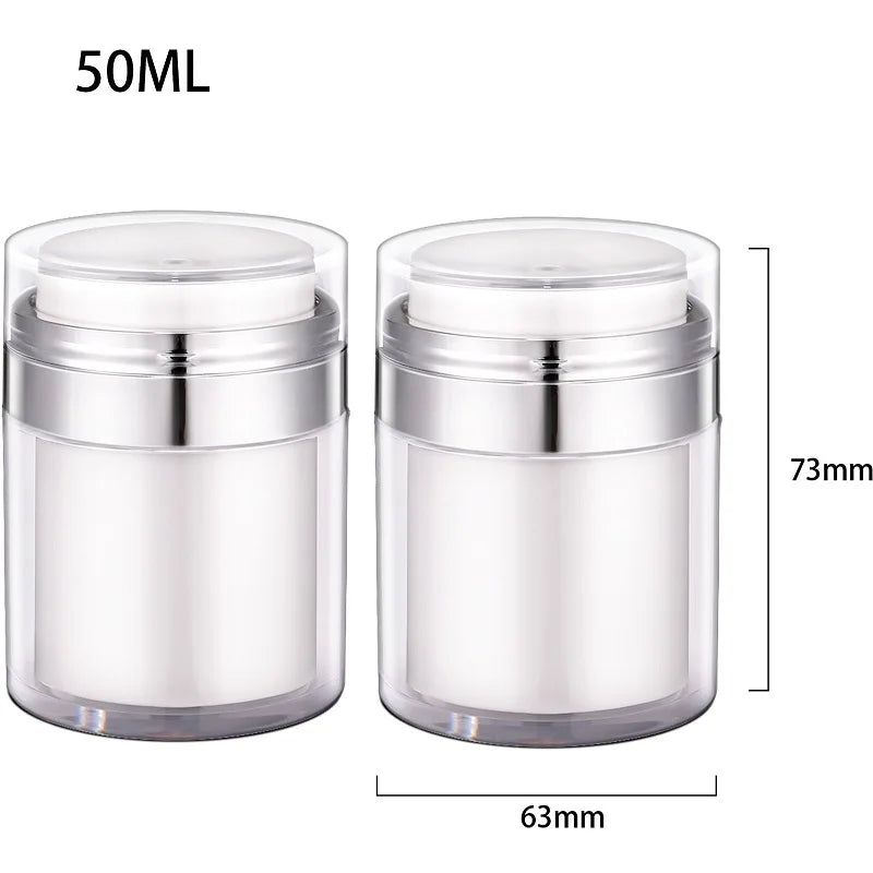 15/30/50g Empty Airless Pump Jar — Refillable Acrylic Vacuum Bottle for Makeup, Lotion & Cosmetics