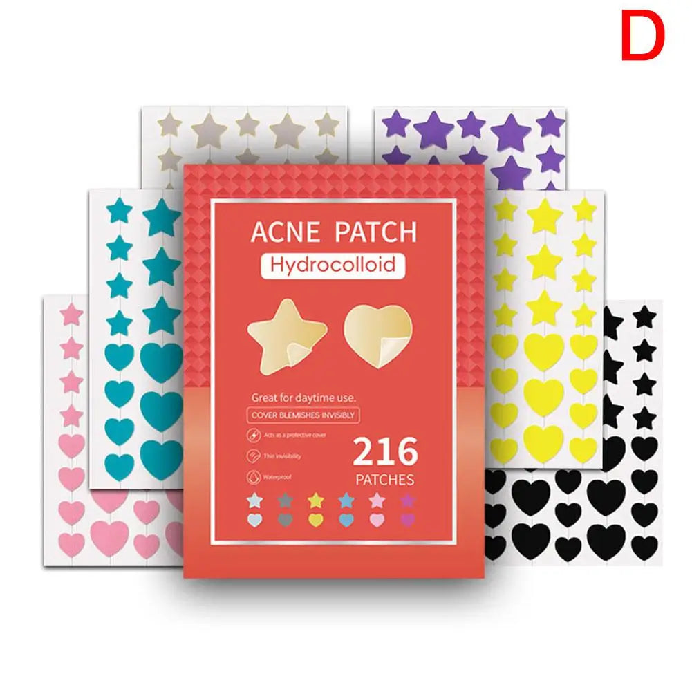 Colorful Star Pimple Patches – Invisible Acne Spot Stickers for Skin Care, Concealer & Makeup Tools