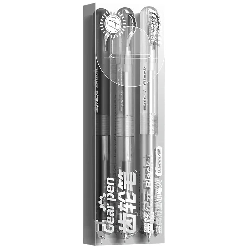 Metal Gear Fidget Pen - Low Center of Gravity 0.5mm Quick-Dry Ink Pen for Exams & Office Use