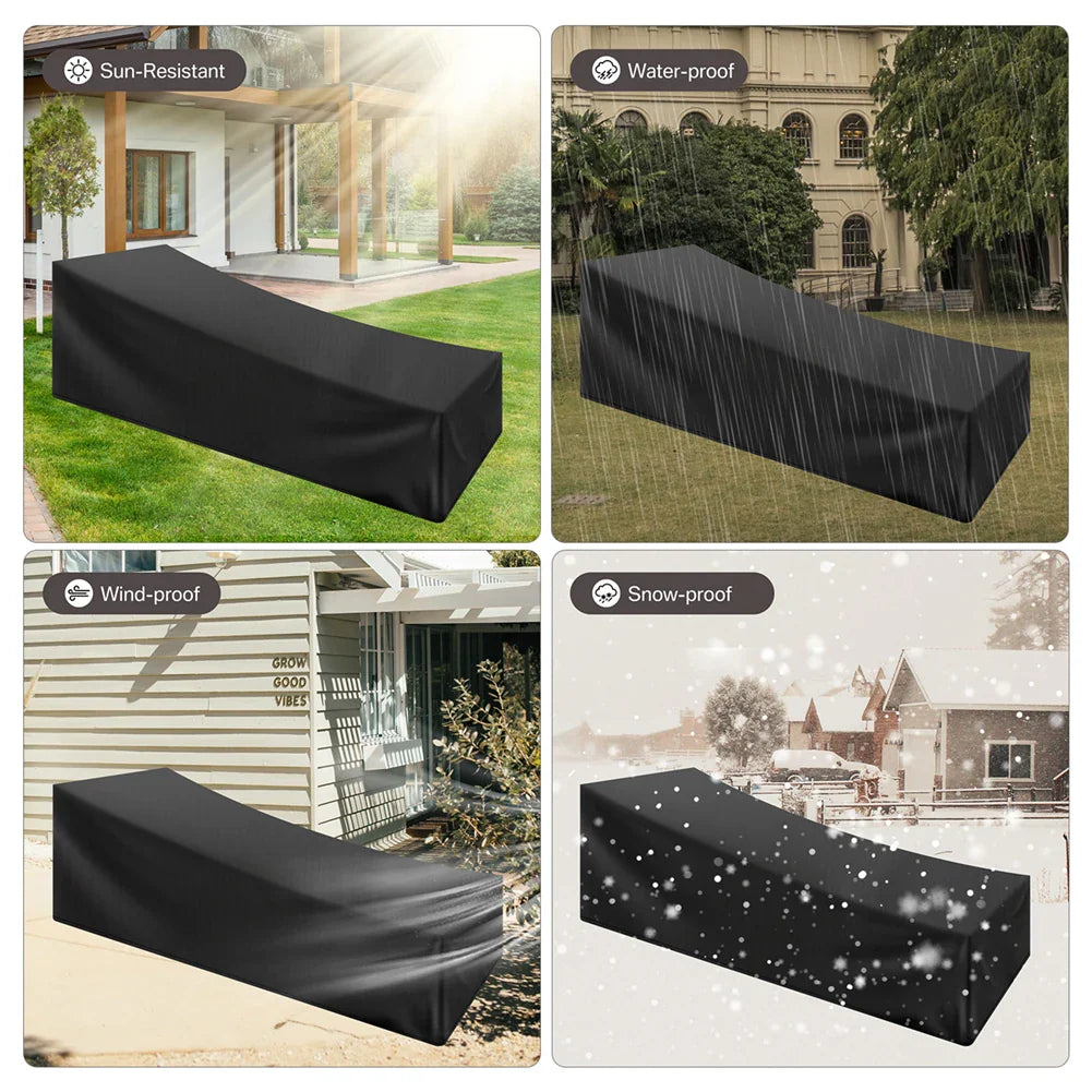 1/2 Pack Waterproof Chaise Lounge Covers - Outdoor Patio Chair Protection, Weather and Sun Resistant Furniture Cover
