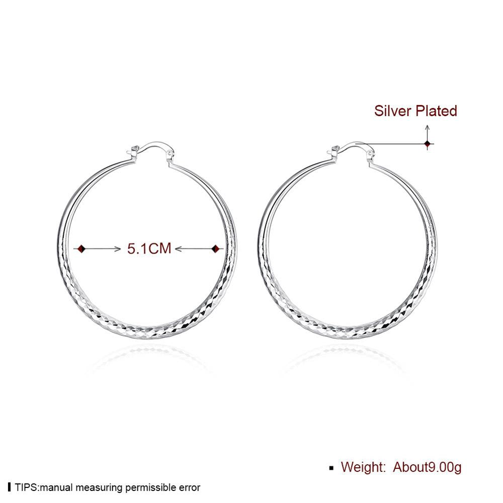 Charms 925 Sterling Silver 5CM Circle Hoop Earrings for Women - Fashionable Wedding Party Jewelry, Holiday Gifts