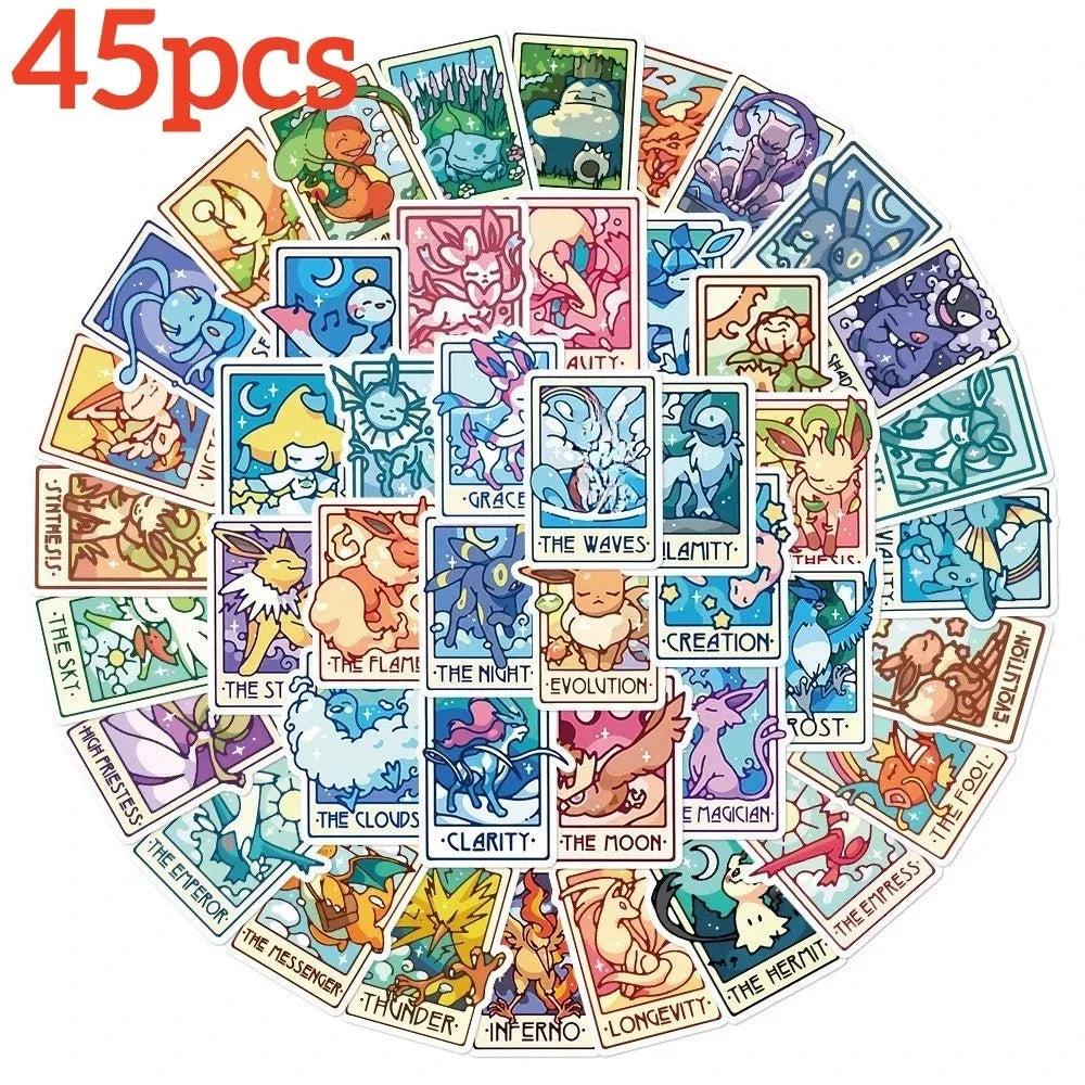 45/90PCS Pokémon Kawaii DIY Stickers - Cute Luggage, Graffiti & Toy Decals for Kids, Gifts & Decorations