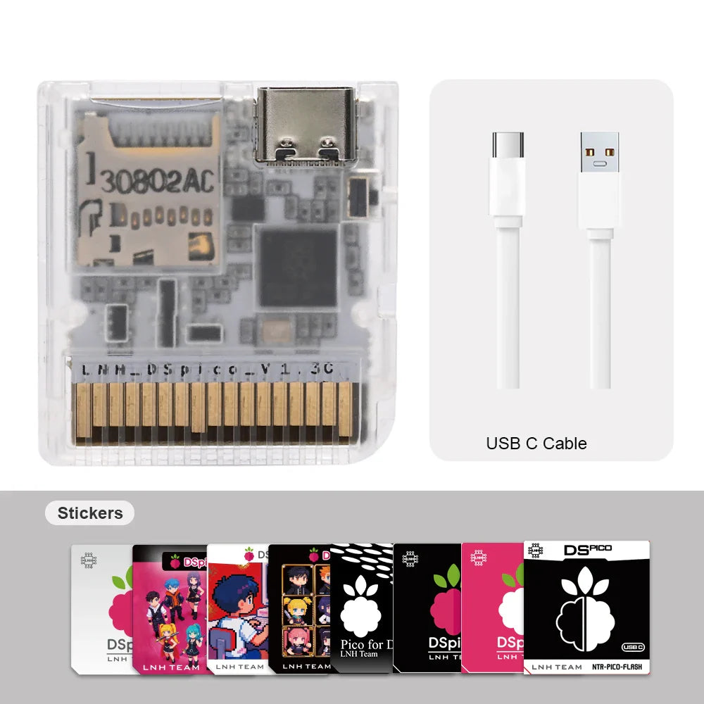 Chiscart DSpico USB-C Game Cartridge – Compatible with NDS, NDSL, DSi & 3DS Consoles, Portable Game Backup & Storage Card Adapter