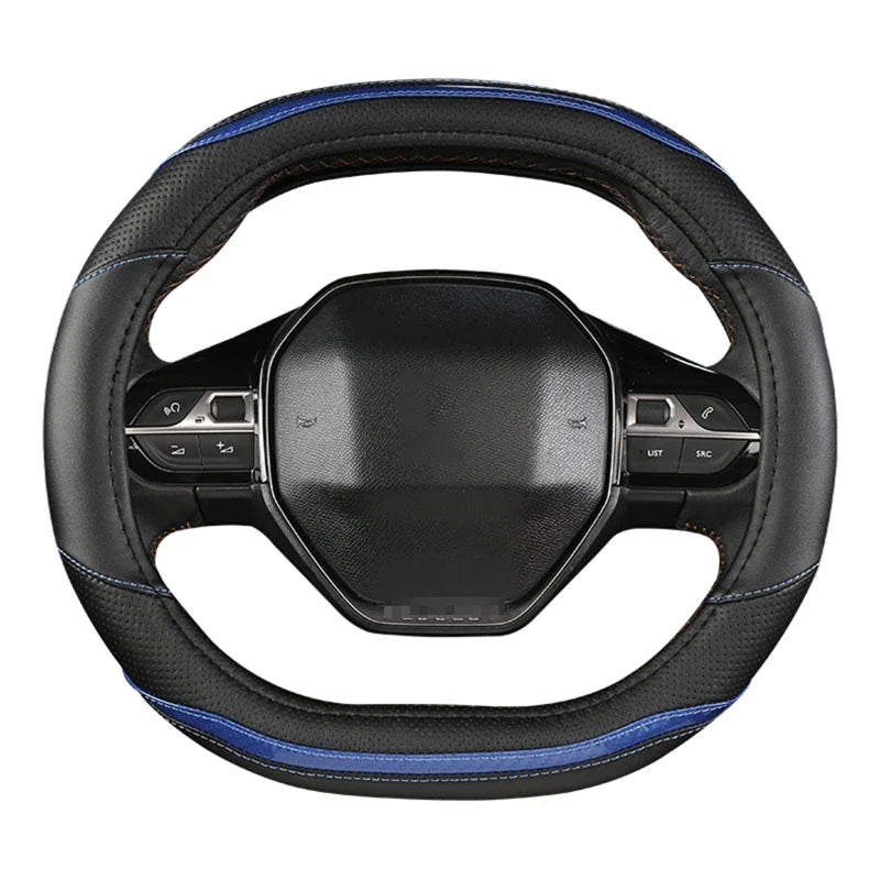 Peugeot 3008/4008/5008 Carbon Fiber & PU Leather Steering Wheel Cover — Auto Interior Accessory
