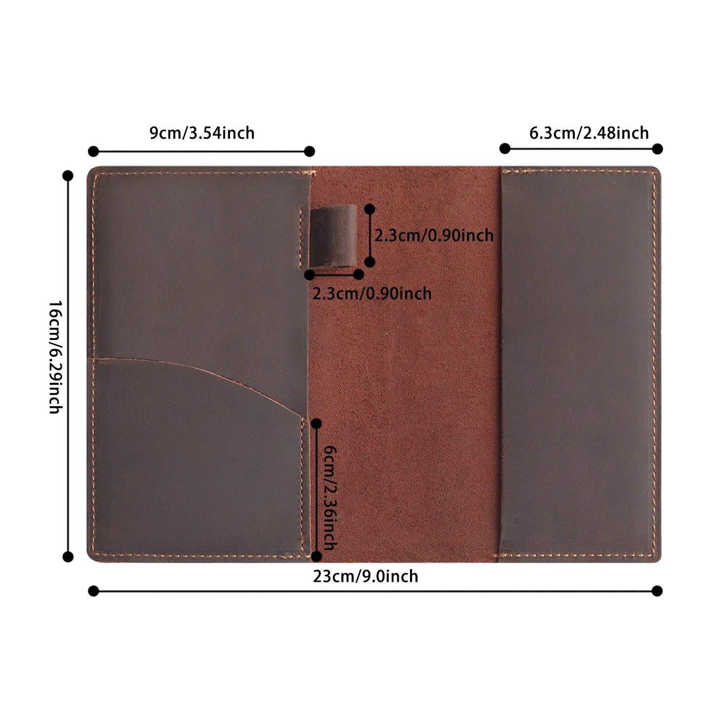 Leather Journal Cover for Field Notes – Fits 3.5" x 5.5" Notebooks (Cover Only)