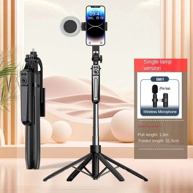 FANGTUOSI 180cm Wireless Selfie Stick Tripod โ Phone Holder Stand with Bluetooth Shutter for Smartphones & Cameras