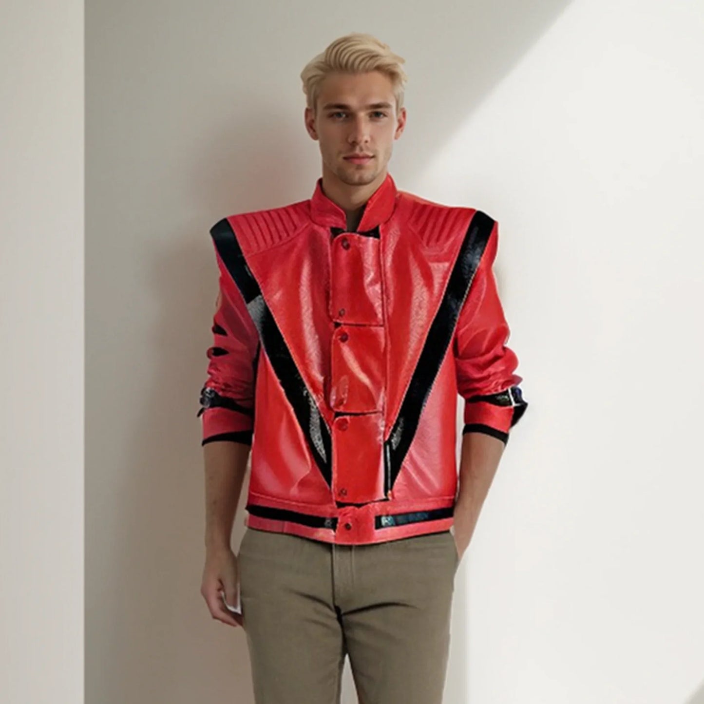 Michael Jackson Thriller Costume Jacket — Red Leather Jacket for Women & Men, Halloween & Christmas Party Outfit