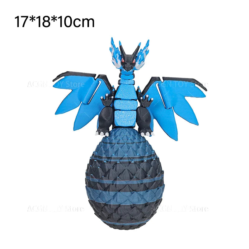 3D Printed Mega Charizard X Figure — Anime Dragon Egg Action Model Toy