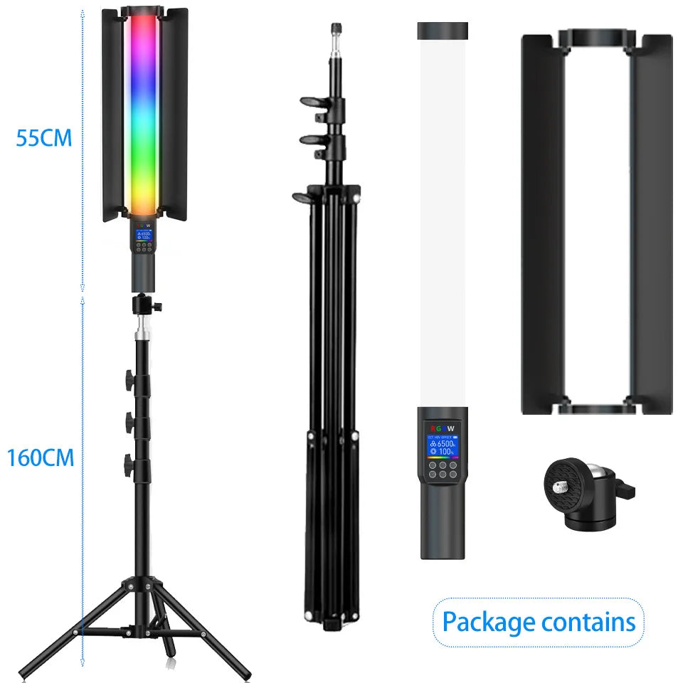RGB Photography Video Light Stick – Colorful LED Wand with Tripod Stand for Party, Fill Light, and Speedlight