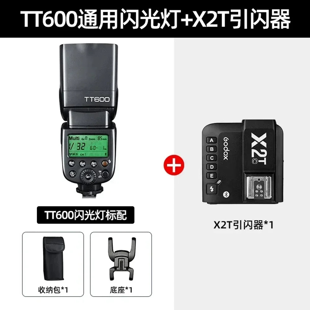 Godox TT600 2.4G Wireless Camera Flash – GN60 Speedlite Master/Slave for Canon, Nikon, Sony, Pentax, Olympus, Fuji, Lumix