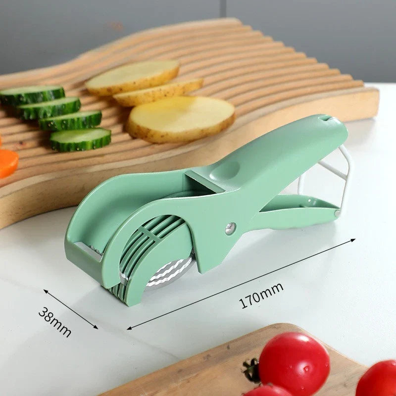 Stainless Steel Vegetable & Fruit Slicer – Multifunction Kitchen Tool | Manual Salad Cutter, Durable Kitchen Accessories for Easy Food Prep