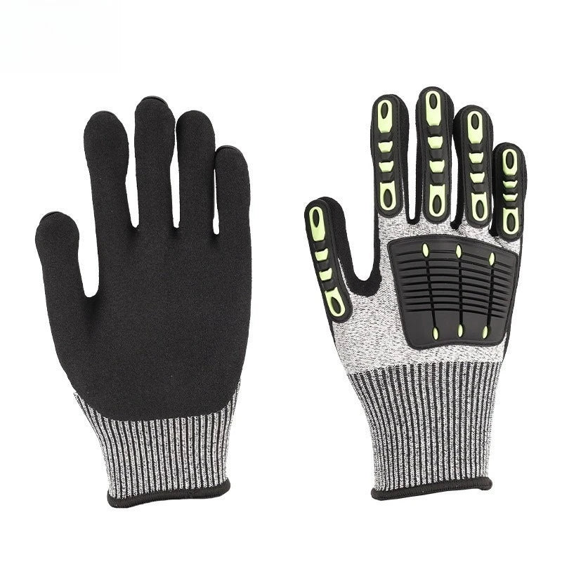 Cut-Resistant Work Gloves - Level 5 Protection with Nitrile Grip, Anti-Slip & Wear Resistance