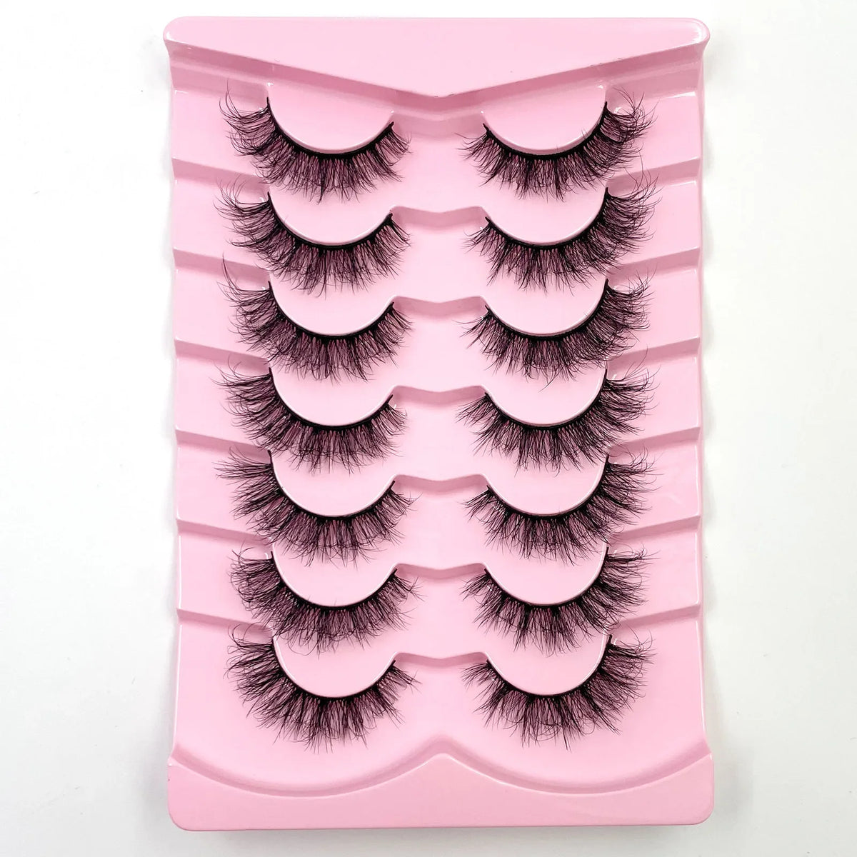 7 Pairs 3D Mink Fur False Eyelashes – Thick Short Dramatic Natural Look Makeup Lashes Wholesale