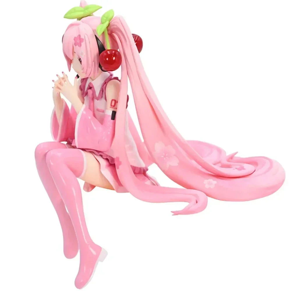 Hatsune Miku Anime Figure β Pink Dress PVC Action Model, Cherry Blossom Collectible Toy & Gift