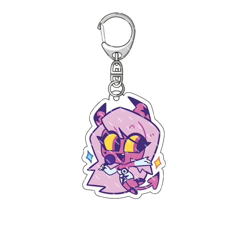 Hazbin Hotel Anime Keychain – Alastor Acrylic Figure Backpack Pendant for Fans & Gifts