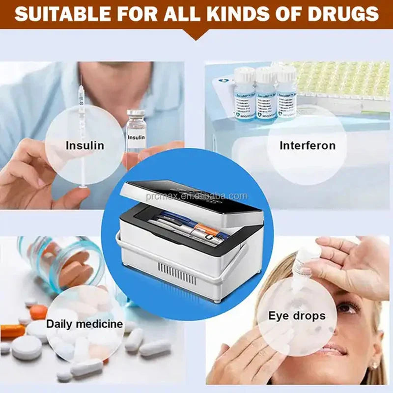 Insulin Medication Refrigerator — Portable Household & Car Travel Cooler with Constant Temperature for Blood Glucose & Insulin Storage