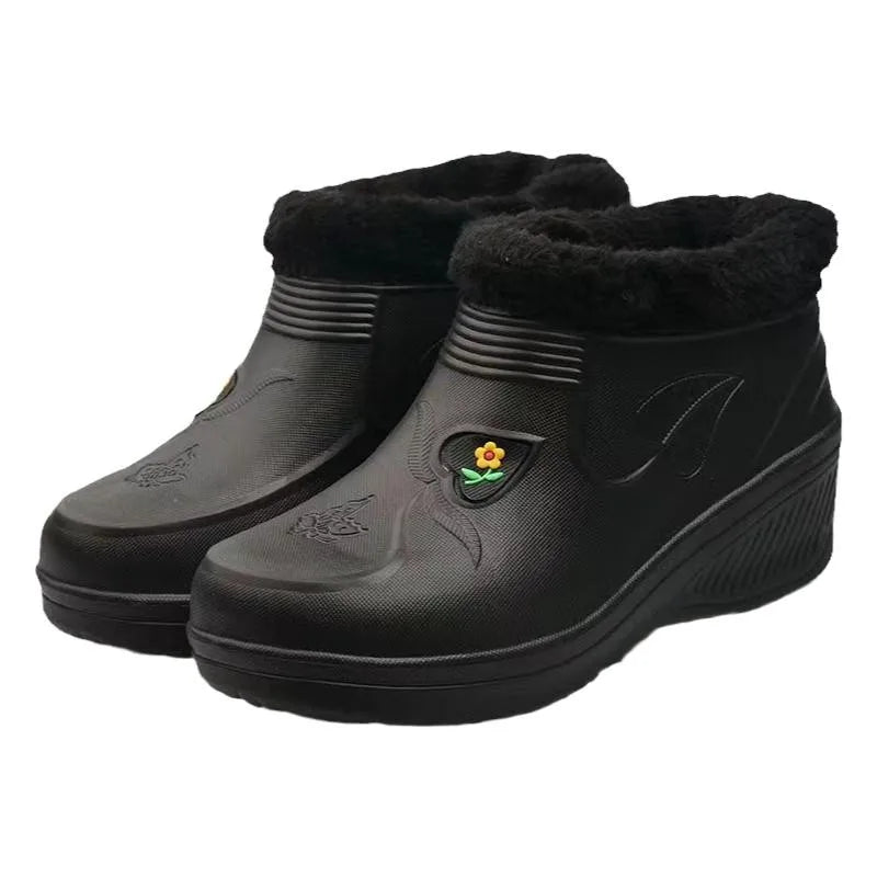 Men’s Winter Waterproof Snow Boots – Warm Cotton High-Top Work & Casual Boots with EVA Outsole