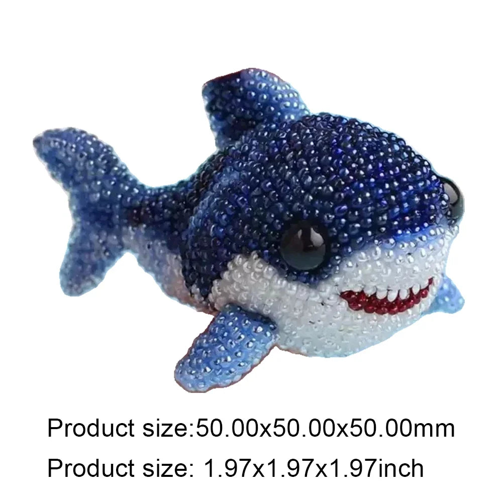 Creative Beaded Embroidery Kit - Cute Ocean Animal DIY Beadwork Set for Beginners, Relaxing Craft & Decorative Projects
